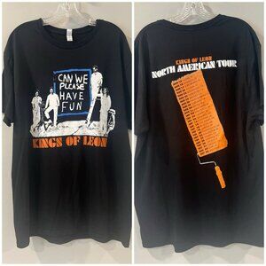 Rare Kings of Leon Tour Band Tee Black Size T-Shirt Can We Please Have Fun XL